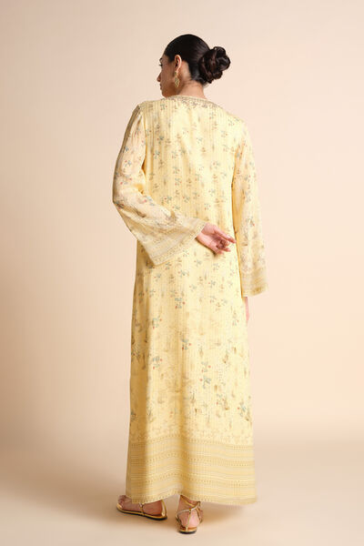 Hana Printed Kaftan - Yellow